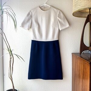 Simple Mod Navy & White 1960s Shift Dress